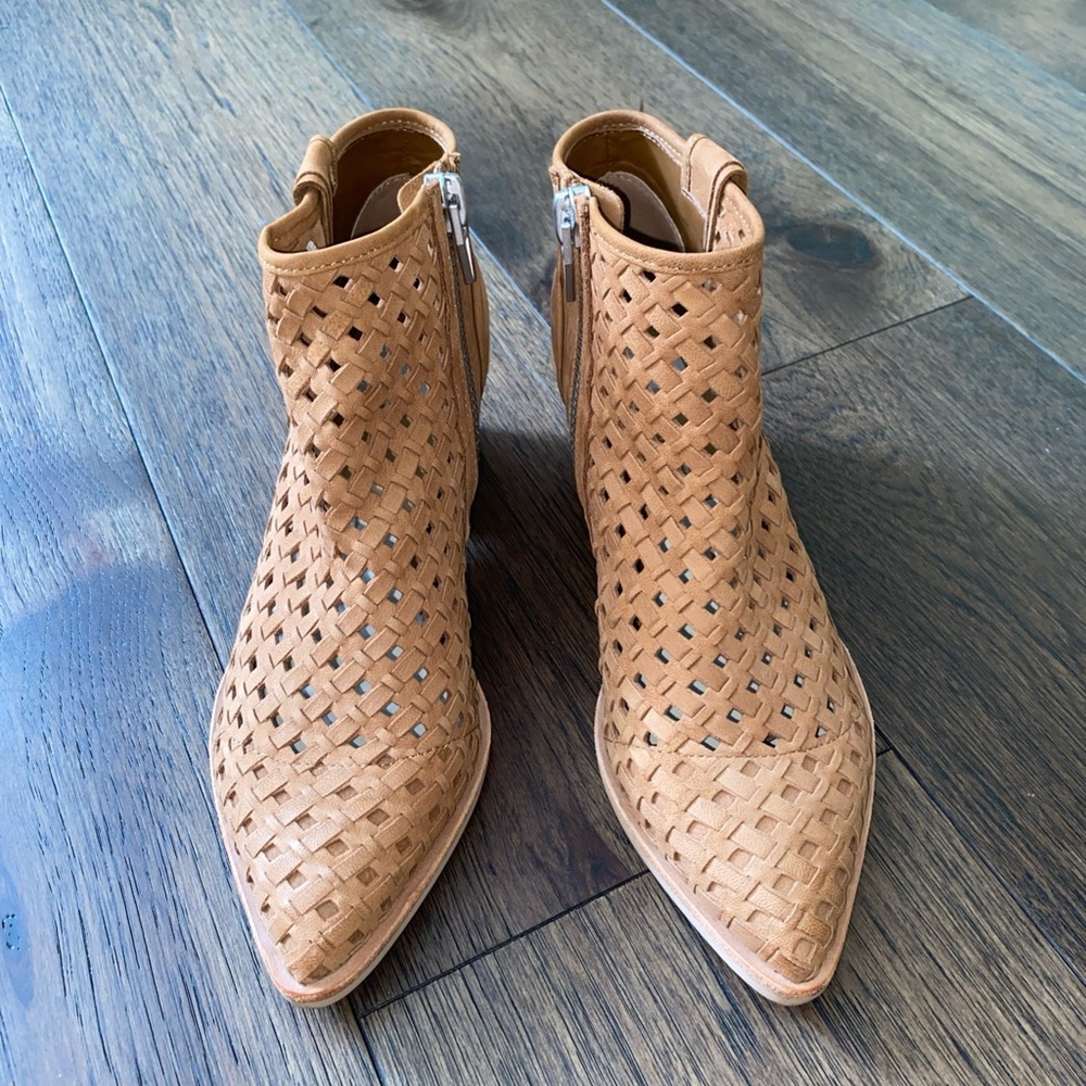 Dolce Vita Tan Woven Ankle Booties